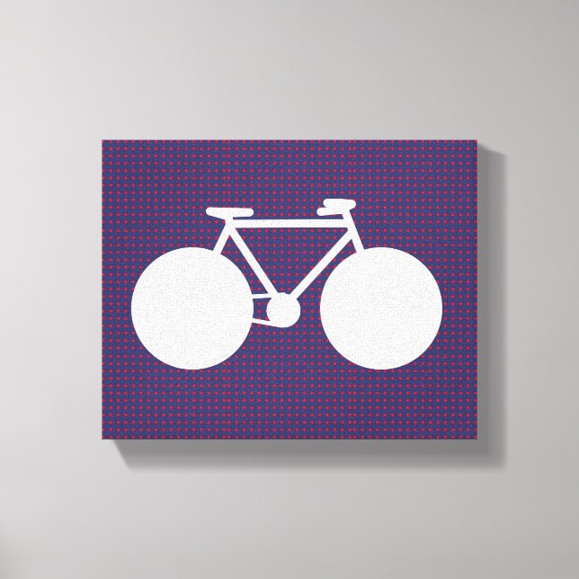 bicycle white / red small dots canvas print (Front)