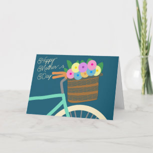 Bicycle with Basket of Flowers Mother's Day Card