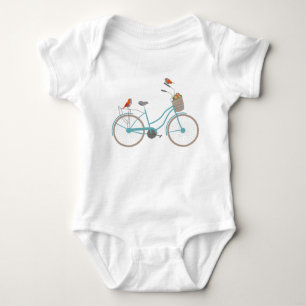 Bicycle with Birds Baby Bodysuit