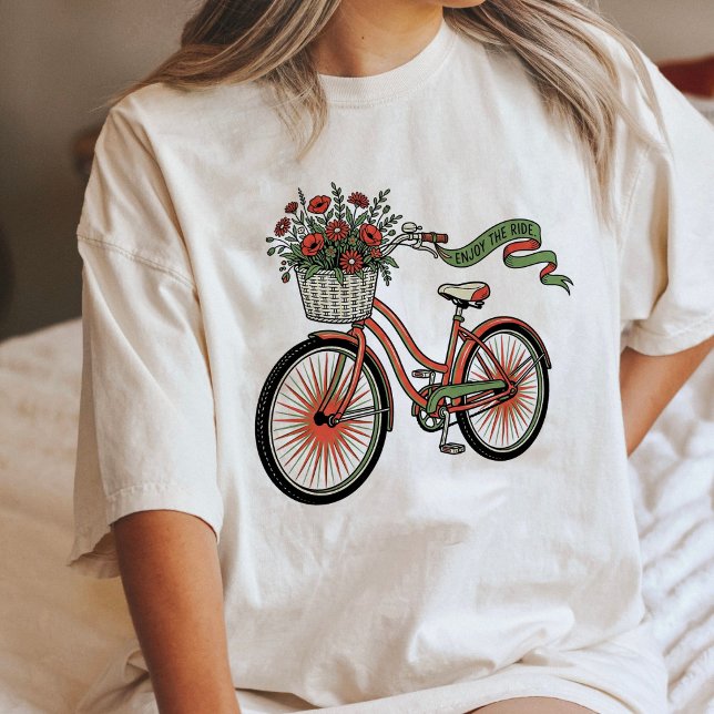 Bicycle With Flower Basket Tri-Blend Shirt (Creator Uploaded)