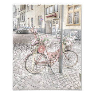 Bicycle with flowers photo print