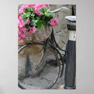 Bicycle with Flowers Poster