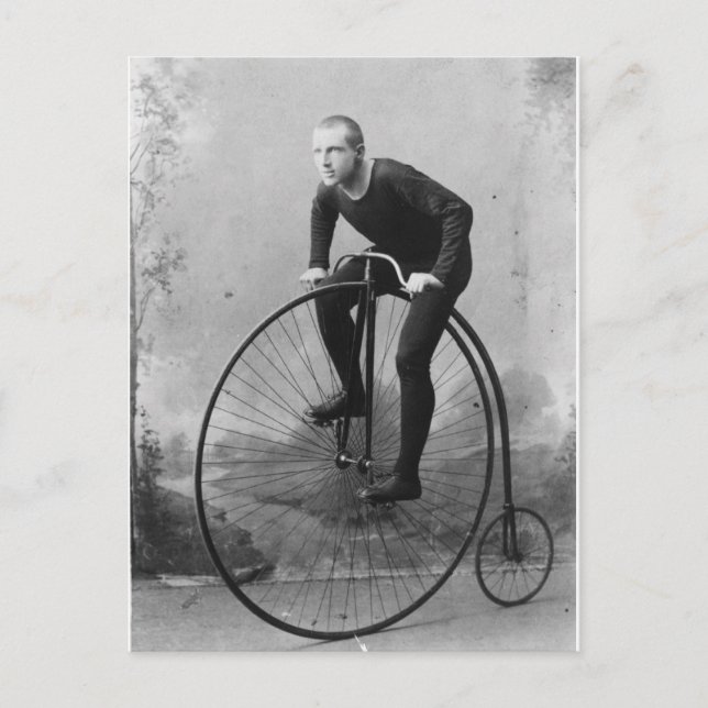 Bicycle with Large Front Wheel Postcard (Front)