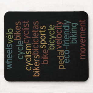 bicycle word cloud mouse mat