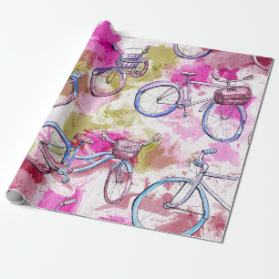Bicycle Wrapping Paper in Colourful Tie Dye Design
