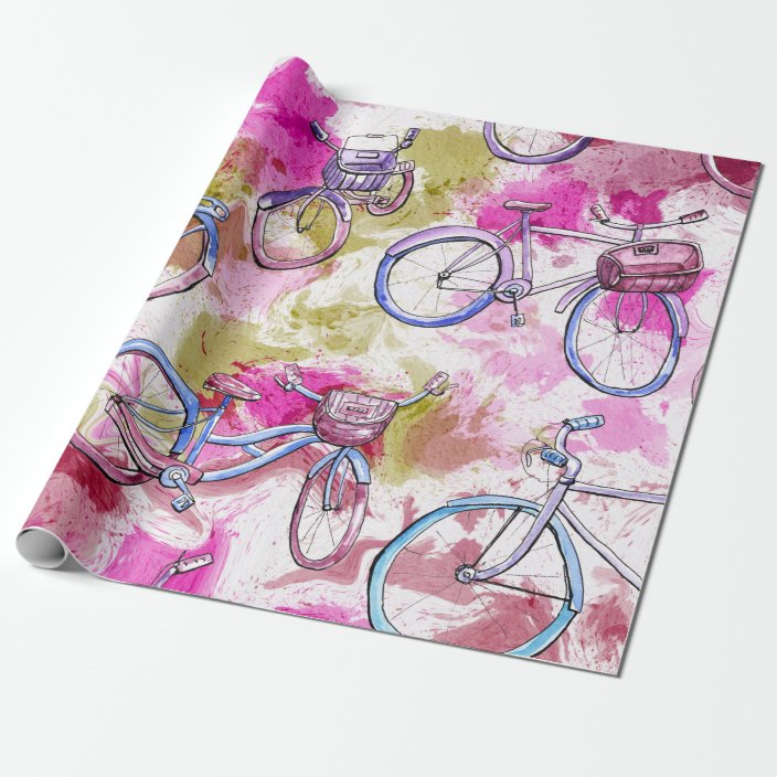 Bicycle Wrapping Paper in Colourful Tie Dye Design Zazzle.co.uk