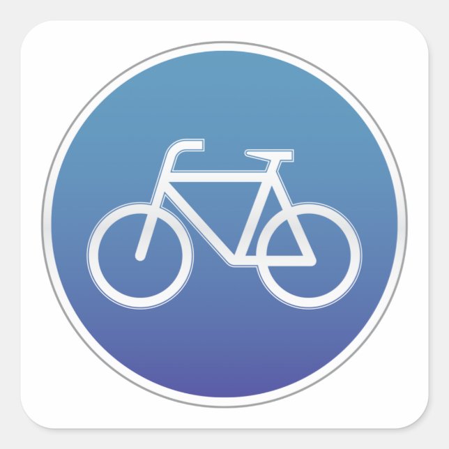 Bicycles allowed road sign square sticker (Front)