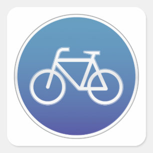 Bicycles allowed road sign square sticker