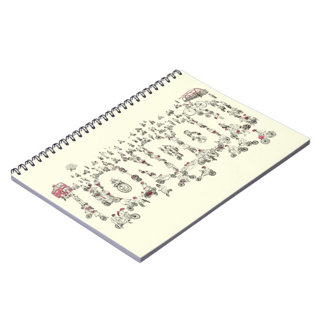 Bicycles around London detailed illustration  Notebook (Left Side)