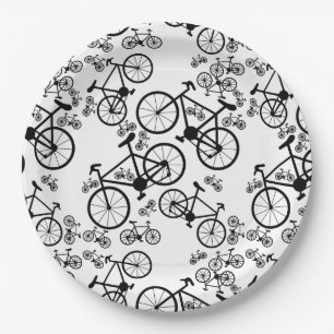 Bicycles Big and Small Paper Plate