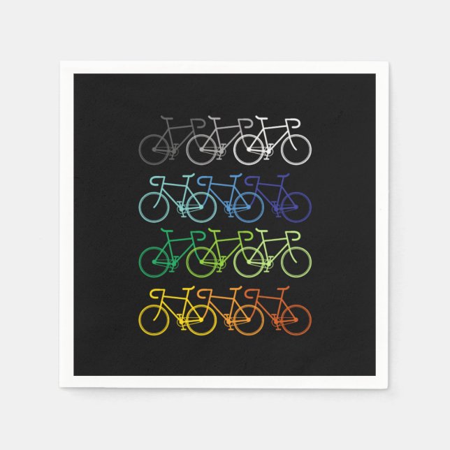 Bicycles Bikes Bike Biker Biking Cycling Cyclist G Napkin (Front)