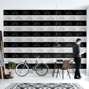 Bicycles Black & Grey Wallpaper
