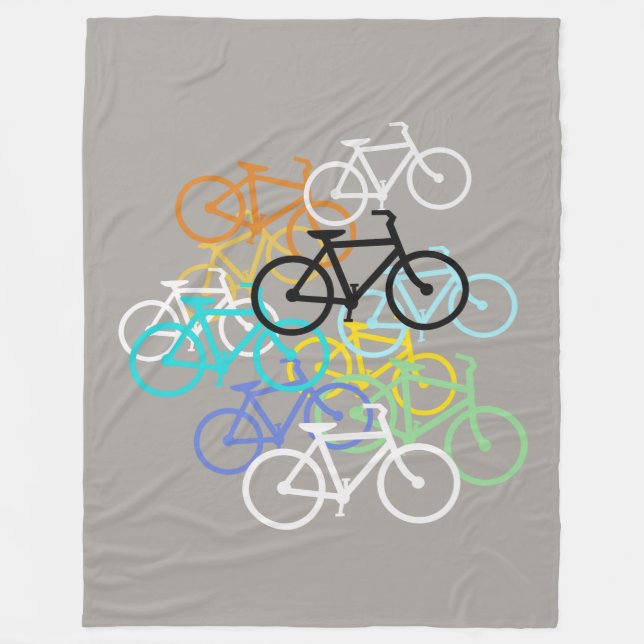 Bicycles...choose your background colour. fleece blanket (Front)