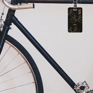Bicycles . cyclist travel luggage tag