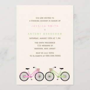Bicycles His and Hers Bridal Shower Invitation