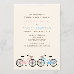 Bicycles His and Hers Bridal Shower Invitation