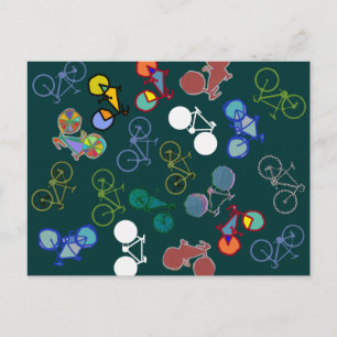 bicycles illustration postcard