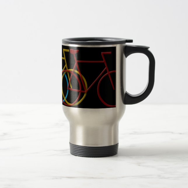 Bicycles in three colours travel mug (Right)