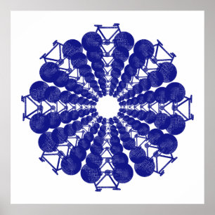 bicycles mandala, circular & graphic poster