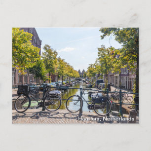 Bicycles on a bridge, Haarlem, Netherlands Holiday Postcard