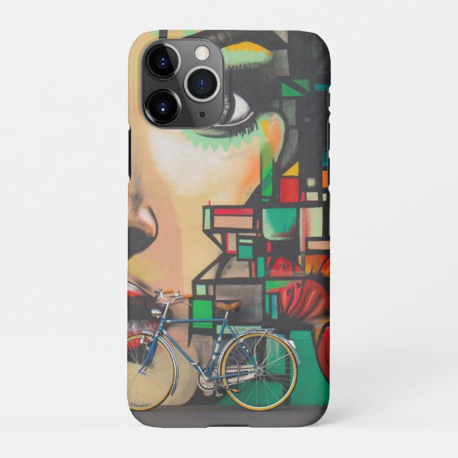 Bicycles on Graffiti wall iPhone Case (Back)