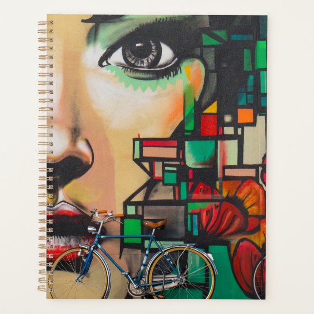 Bicycles on Graffiti wall Planner (Front)