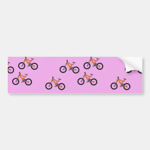 Bicycles on pink bumper sticker