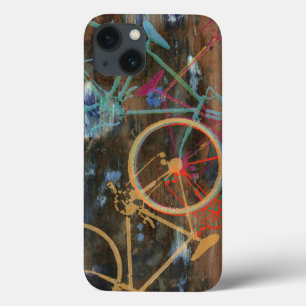bicycles on texture iPhone 13 case