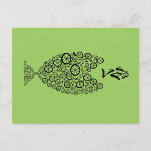 Bicycles over Cars Postcard