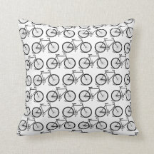 Bicycles Pattern Bike Themed Throw Pillow