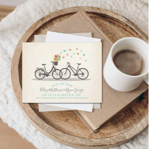 Bicycles Save the Date Announcement Postcard