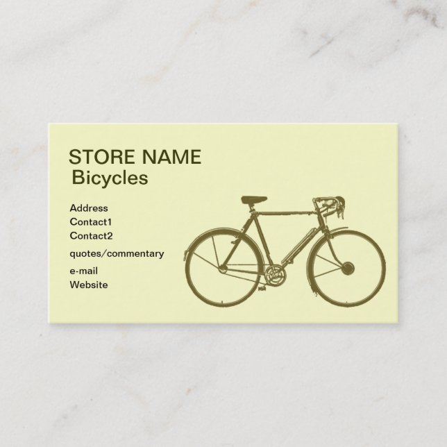 Bicycles store business card (Front)
