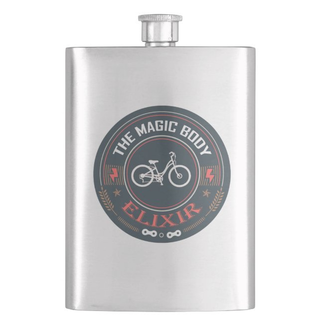 Bicycles, The Magic Body Elixir Hip Flask (Front)