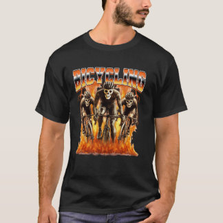 Bicycling Biker Cyclist Bicycle Skeleton 90s Bootl T-Shirt