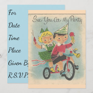 Bicycling Birthday Invitation