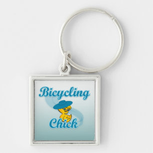 Bicycling Chick #3 Key Ring
