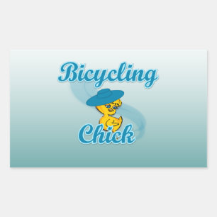 Bicycling Chick #3 Rectangular Sticker