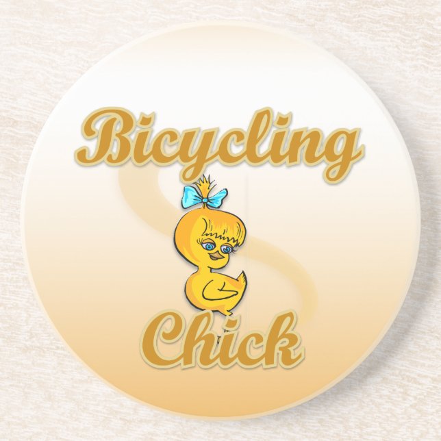 Bicycling Chick Coaster (Front)