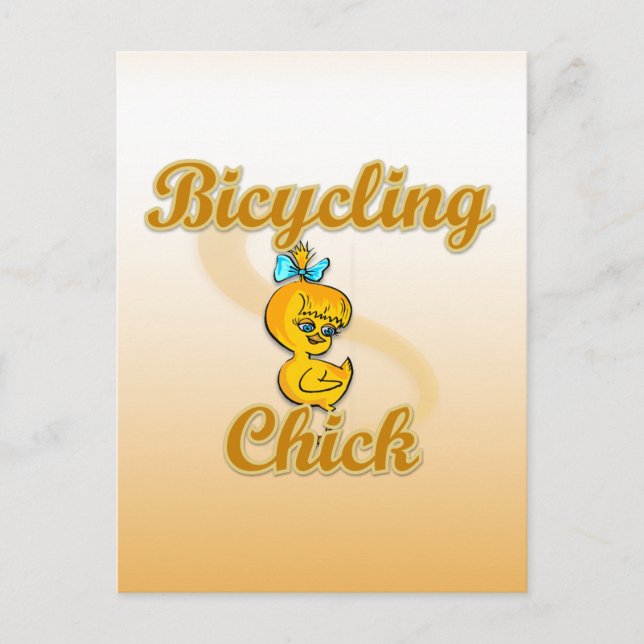 Bicycling Chick Postcard (Front)