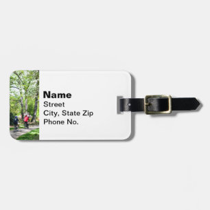 Bicycling in Spring Luggage Tag