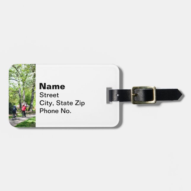 Bicycling in Spring Luggage Tag (Front Horizontal)
