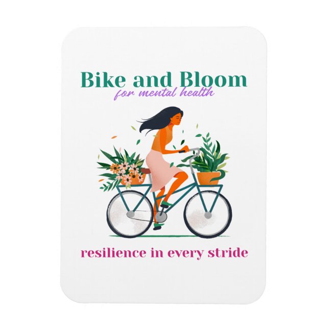 Bicycling Mental Health and Wellbeing  Magnet (Vertical)