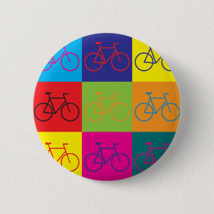 Bicycling Pop Art 6 Cm Round Badge