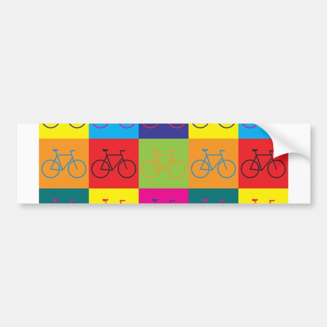 Bicycling Pop Art Bumper Sticker (Front)