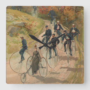 Bicycling ~ Square Wall Clock