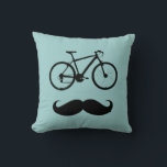 bicycling ~ stache bike cushion<br><div class="desc">A graphic pop style black illustration of a bike with moustache</div>