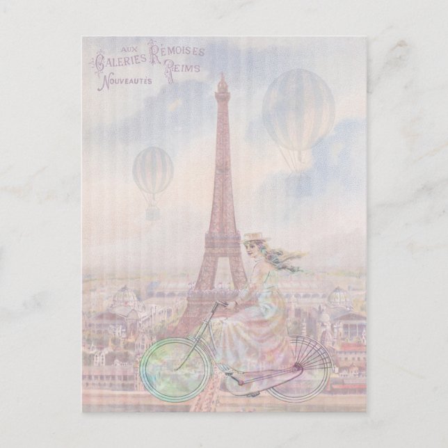 Bicycling through Paris Postcard (Front)