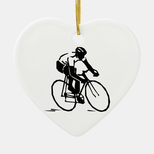 Bicyclist/Cyclist/Rider Ceramic Tree Decoration (Front)
