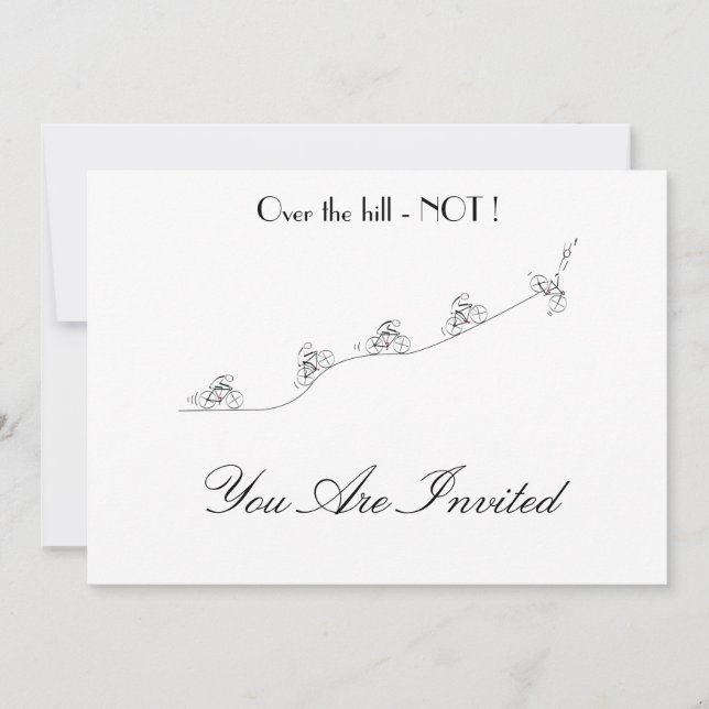 Bicyclist going over the hill customised Invite (Front)