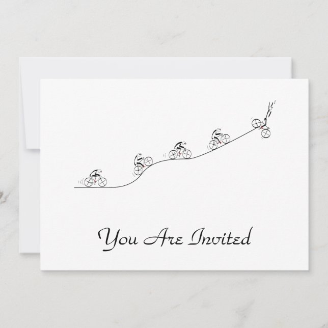 Bicyclist going over the hill invitation (Front)